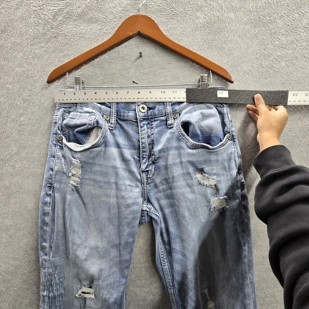 BKE Men Jeans 32X34 Light Blue Denim Straight Jake Distressed 31